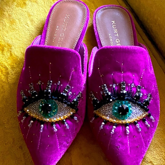 Kurt Geiger Women's Vibrant Purple Embellished Mules - Picture 3 of 8